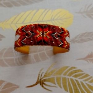 Beaded Native American style cuff bracelet